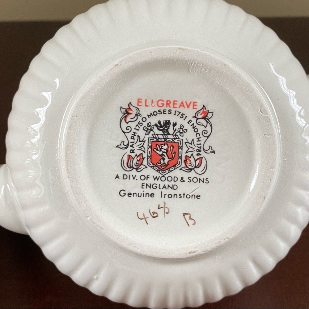 ✨HP✨Vintage Ellgreave English Ironstone Teapot by Wood & Sons Ltd. NWOT - Picture 9 of 9